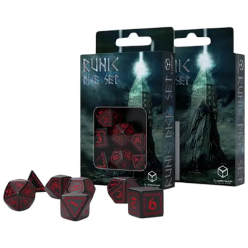 Набор кубиков Runic Black & red Dice Set , 7 шт. (SRUN06)