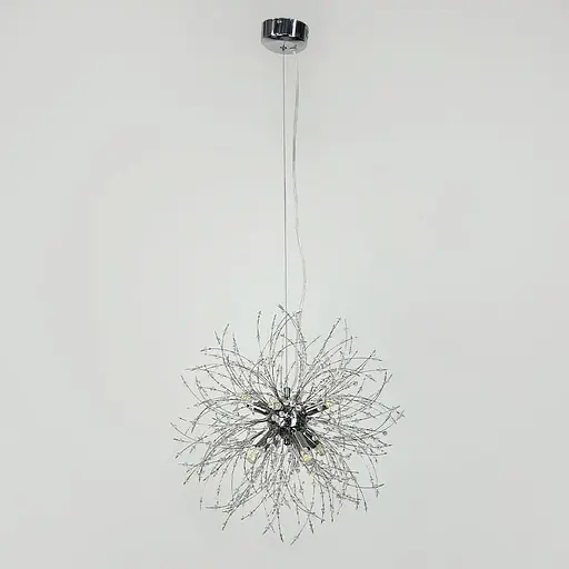 Пушистый подвесной светильник в виде одуванчика в корпусе хром Ø 40 см | Line F | Арт. AS155/400 P CH - фото 6