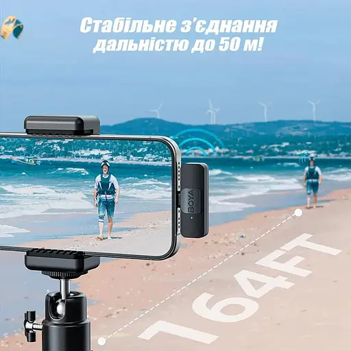 Петличка Boya Mini Dual Type C з зарядним кейсом бездротовий мікрофон 2 шт. - фото 5