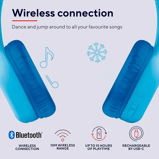 Навушники Trust On-ear Nouna Kids Wireless Mic сині - фото 4