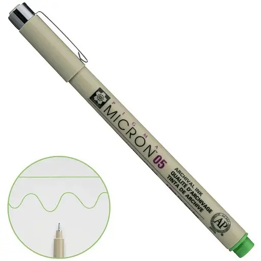 Линер Pigma Micron (0.5) 0.45 мм Светло-зеленый Sakura - фото 1