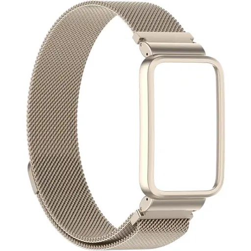 Ремешок-бампер DK для Xiaomi Mi Band 7 Pro Metal Milanese Loop Magnetic (ivory)