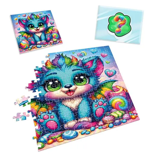 Детские пазлы с сюрпризом Бирюзовый дракончик VT8030-04, 180 деталей - фото 3