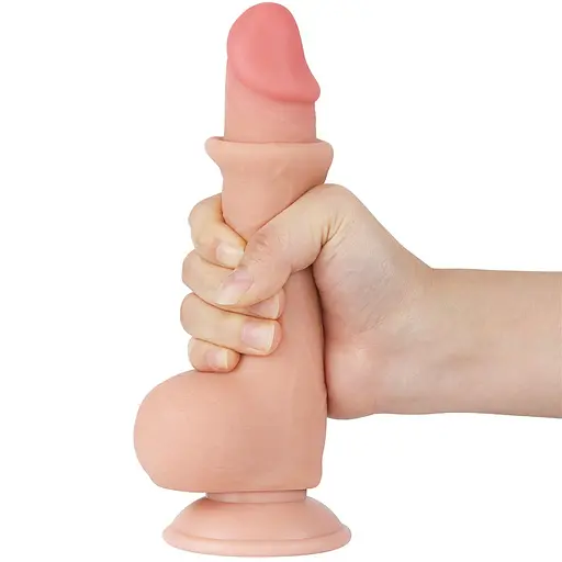 Фалоімітатор Sliding-Skin Dual Layer Dong 7.5'' 19.5 см тілесний - фото 2