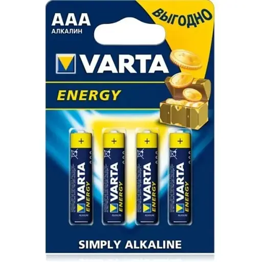 Батарейка Varta Energy AAA BLI 4 Alkaline LR3 (1769) - фото 1