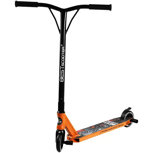 Самокат трюковий Best Scooter 69х11х54 см Оранжево-блакитний 000231665