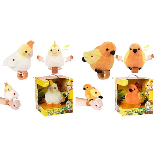 Папуга на руку, 15 см, звук, повторюшка, браслет, плюшевий, 933-144-145E (В асортименті) - фото 4