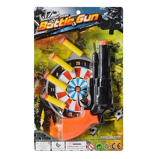 Револьвер, 22 см, мягкие пули и присоски, мишень, 21x33.5x5 см, 289-22-23 (в ассортименте)