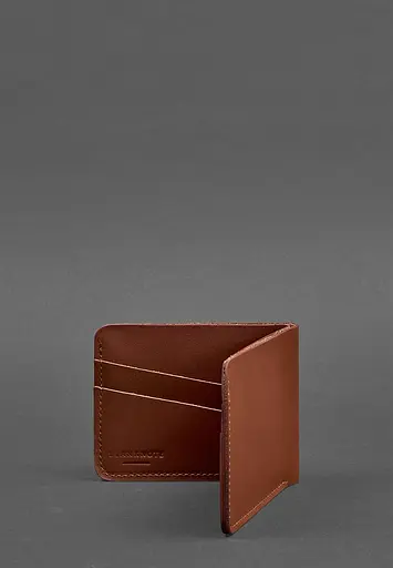 Мужской кожаный портмоне 4.1 (4 кармана) светло-коричневый - фото 4