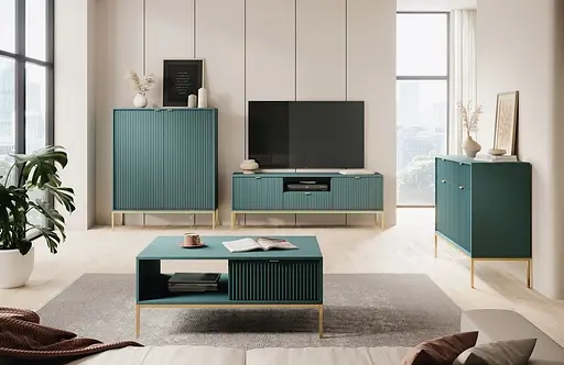 Комод Perfect Home Нова / Nova 2-дверний з 2 шухлядами і золотими ніжками KSZ104 Лабрадор (PFH-091497) - фото 5