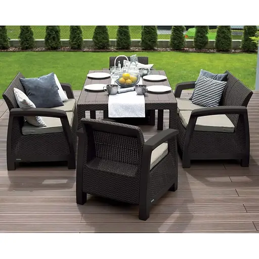 Набор мебели Keter Corfu Fiesta коричневый - фото 5