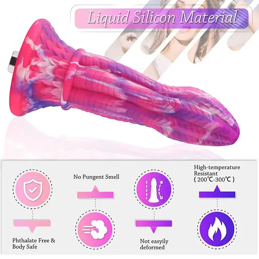 Фалоімітатор для секс-машин Hismith 10.3″ Silicone Monster Dildo Series, система кріплення KlicLok - фото 4