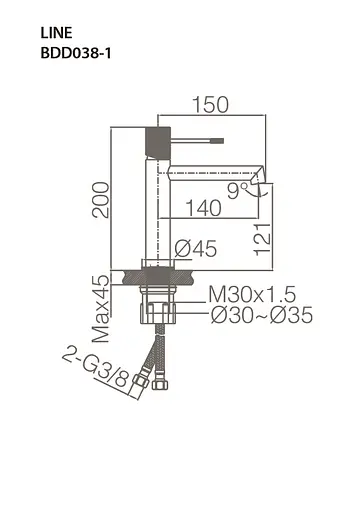 Смеситель для умывальника Imex Line матовый никель BDD038-1NQ Шлифованный черный хром - фото 3