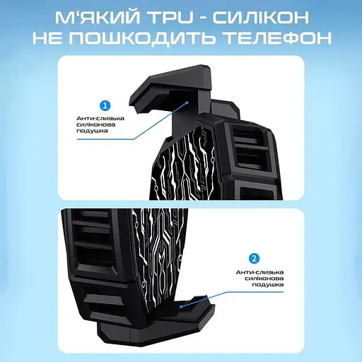 Кулер з екраном активне охолодження для телефону / планшета Memo DL05 шириною до 85 мм Black (18521) - фото 10