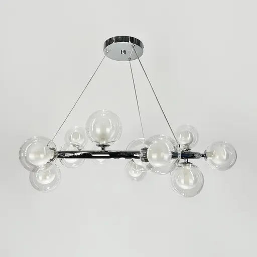 Кольцевая люстра в хромированном корпусе с 15 двойными плафонами Ø 75 см | Ст. SG 48/15 CH+CL | Line F - фото 5