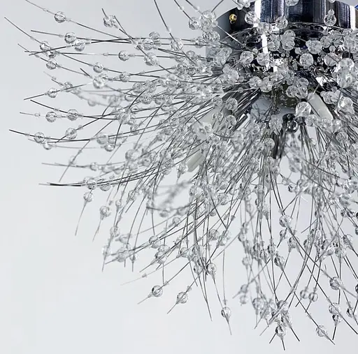 Пухнастий стельовий світильник-кульбаба в хромі | Арт. AS 155/550 C CH | Line F - фото 3