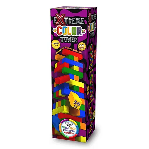 Настільна гра "Extreme color tower" Danko Toys G-ECT-01U 56 брусків - фото 1