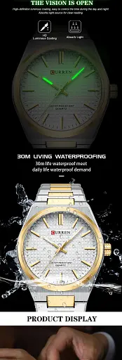 Годинник наручний Curren 8439G Silver Black Silver (18692) - фото 5