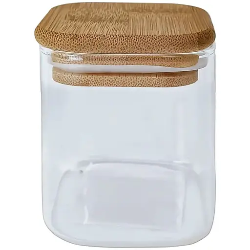 Емкость стеклянная для специй Vittora круглая с деревянной крышкой 120 мл. VT-9036-120 (147025)