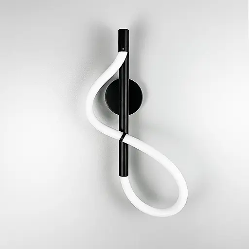 Чорний настінний світильник з гнучким неоном Line F WG 27 BK - фото 3