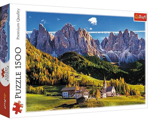 Набор Пазлы – (1500 элм.) – "Долина Валь ди Фунес, Доломитовые Альпы, Италия" - фото 1