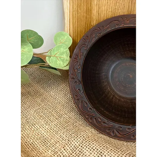 Миска для галушок керамічна (глиняна) різьблена Декор 700 мл - фото 7