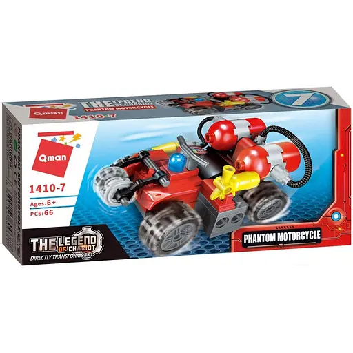 Детский конструктор Пожарная техника Qman 1410 в коробке Phantom Motorcycle - фото 1