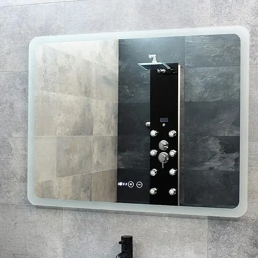 Дзеркало Dusel DE-M3011 75x120 см Сенсорне включення + підігрів + годинник / темп, Білий - фото 6