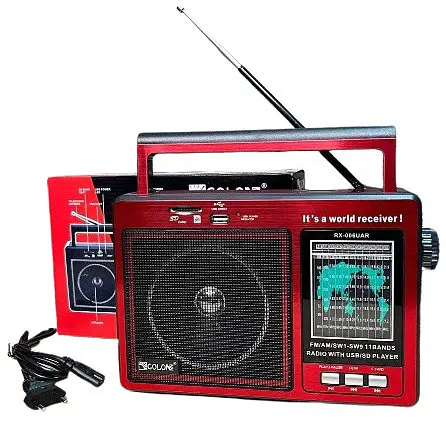 Радиоприемник Golon RX-006UAR радио MP3 USB MicroSD питание от сети батареек Красный - фото 1