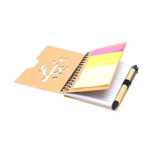 Блокнот А6 на спіралі JX010 з набором стікерів та ручкою - фото 2