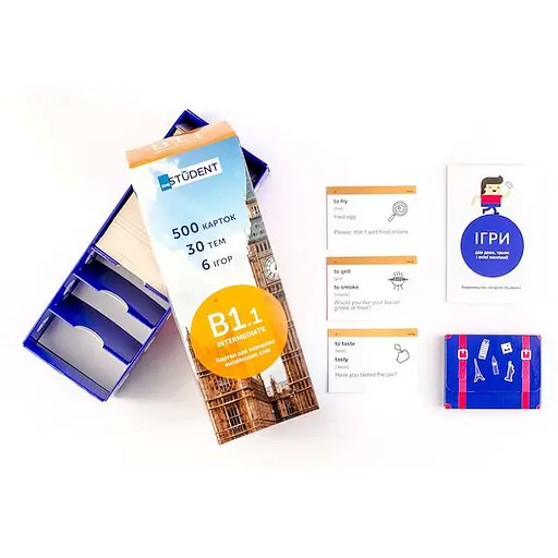 Настольная игра English Student Карточки для изучения английского языка English Student Intermediate B1.1 (укр.) (39122592) - фото 1