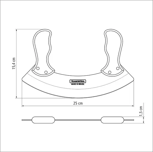 Нож мезолунный для зелени TRAMONTINA POLYWOOD, 250 мм (6591632) - фото 2