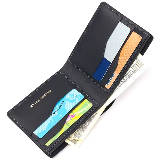 Чоловічий шкіряний гаманець Grande Pelle 11.5х9х1 см acs0024005 - фото 4