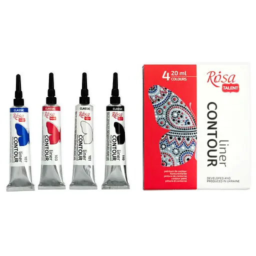 Набір контурів універсальних Rosa Talent класичні кольори 4х20 мл - фото 2