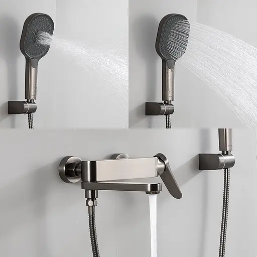 Смеситель для ванны Gungray Gappo G3210-9 Графитовый хром - фото 2