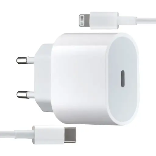 Сетевое зарядное устройство Apple 25W USB-C Power Adapter With Cable Type-C to Lightning High c0py Белый - фото 1