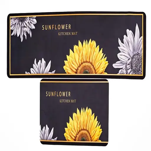 Набір килимків для кухні Yiwu HP-42-14BY sunflower 116х38 см / 57х38 см 2 шт. - фото 1