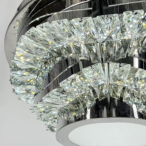Хромированная потолочная люстра с прозрачным хрусталем Ø 40 см Ст. C 1784/400 | Line F - фото 3