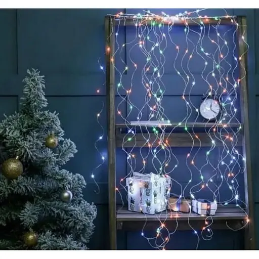 Новогодняя конусная гирлянда 3 м 20 нитей 600 LED лампочек Цветная - фото 1