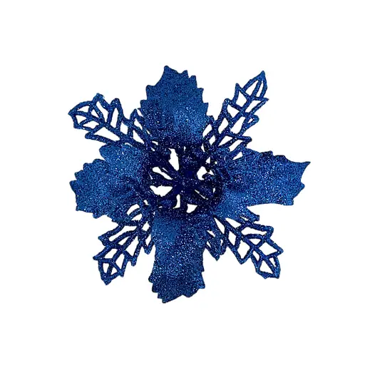 Ялинкова іграшка MIS LT Квітка Різдвяник міні 9х9х2 см набір 6 шт синій - фото 2