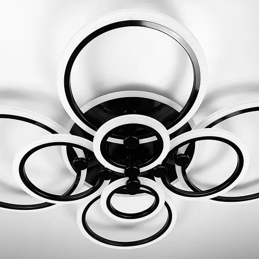 Світлодіодна люстра Senta на 8 кілець в чорному корпусі Line.F A 2374/8 RGB BK - фото 7