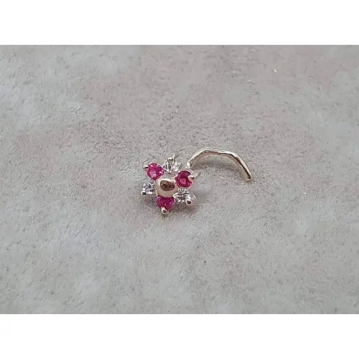 Золотая серьга-пирсинг в нос Dear с фианитами. 1040.5 - фото 2