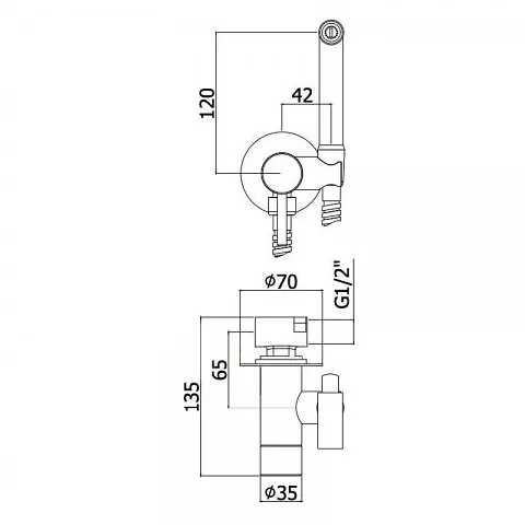 Набір гігієнічного душу прихованого монтажу Paffoni Tweet Round хром матовий ZDUP 110 ST - фото 2