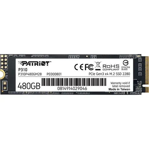 SSD накопичувач Patriot P310 480 GB (P310P480GM28) [151779]