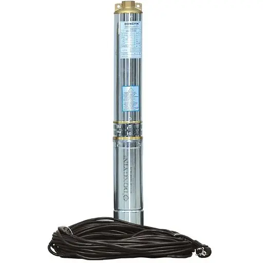 Насос центробежный скважинный DONGYIN 0.75кВт H 73(55)м Q 100(60)л/мин Ø102мм (кабель 40м) 777473 - фото 1