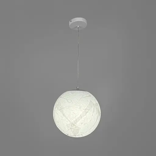 Дизайнерський світильник-куля із імітацією техніки пап'є-маше Ø30 см Line F AK06-300 Білий - фото 2