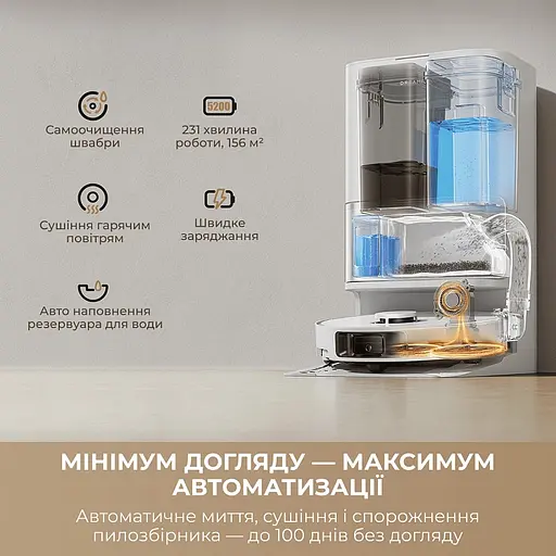 Робот-пилосос миючий Dreame Bot L10s Ultra Gen 3 White - фото 5