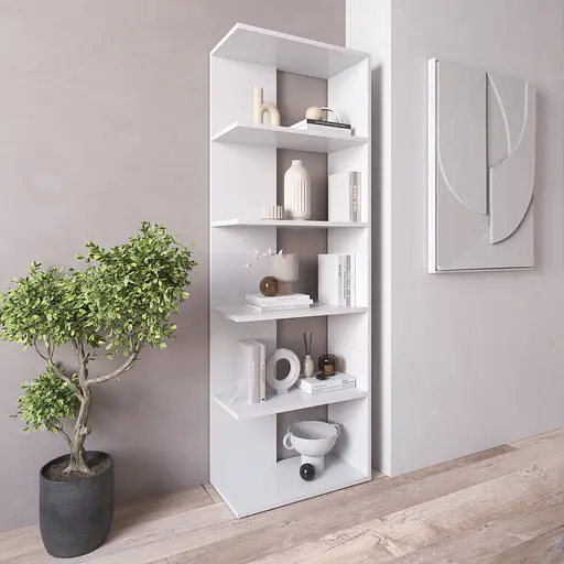 Книжная полка стеллаж Vays D-6 из 5 открытых секций ЛДСП 60x30x178 см для дома офиса гостиной - фото 2