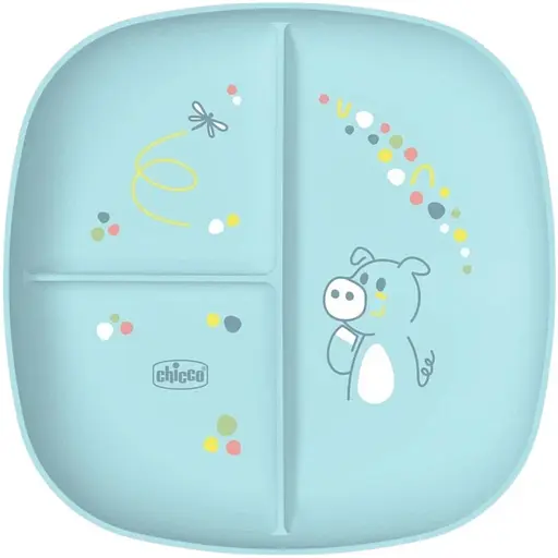 Тарілка секційна Chicco 12м+ блакитна (16003.25) - фото 1
