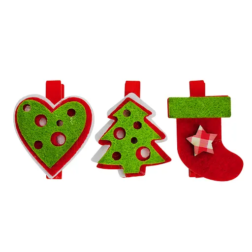 Набір прищіпок новорічних декоративих Market Union 3 шт. (675269)